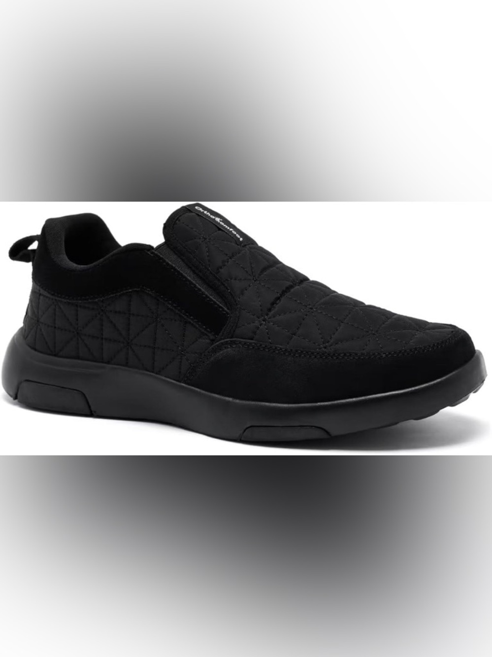 OrthoComfoot Mens Orthopedic Walking Shoes with Arch Support BLACK Size 9.5